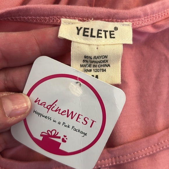 Yelete Pink Sleeveless Summer Spring Vacation Casual Flowy Dress Size Medium New - Picture 4 of 4